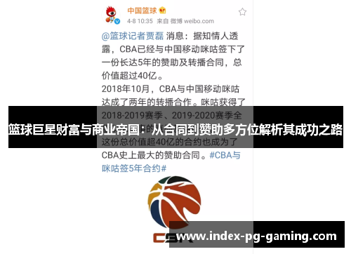 篮球巨星财富与商业帝国：从合同到赞助多方位解析其成功之路